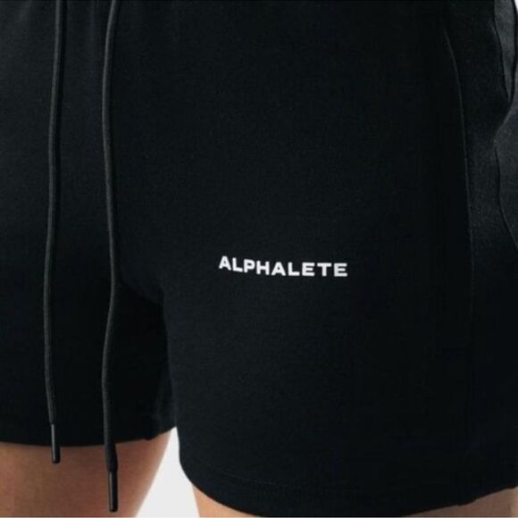 NEW Alphalete Essential Core Athletic Shorts Black women’s large NWT - Picture 3 of 8